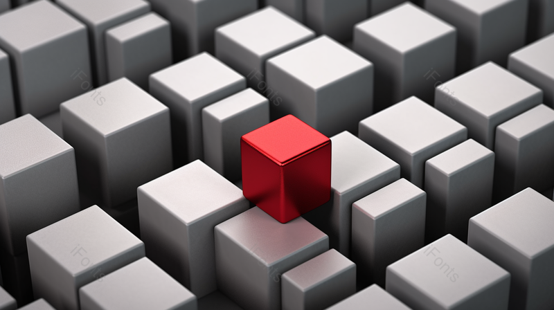 灰色放个中独显的红色独特的方块,高清,摄影图,摄影图片,图片大全,摄影图免费下载